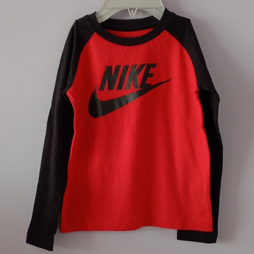 Nike Kids Red and Black Long Sleeve Shirt